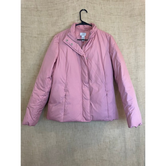 Loft Ann Taylor Pink Down Puffer Jacket Women's Size 10 Coat Warm Winter - Picture 1 of 8